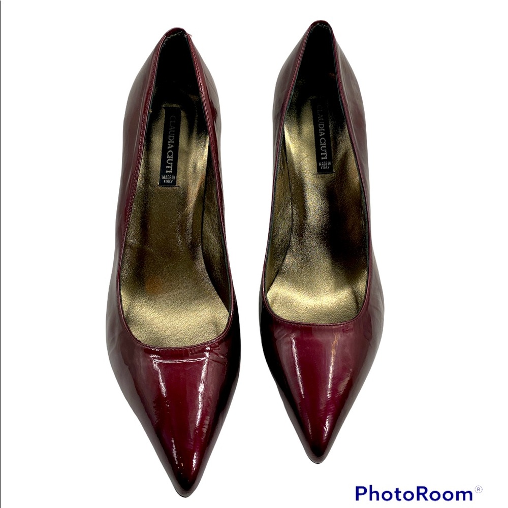Italian Made Leather Pumps/Heels Burgundy Claudia Ciutti 7.5 us